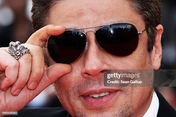 Jury member Benicio del Toro attends the "IL Gattopardo" Premiere at the Palais des Festivals during the 63rd Annual Cannes Film Festival on May 14,...