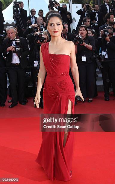 Actress Salma Hayek attends the "IL Gattopardo" Premiere at the Palais des Festivals during the 63rd Annual Cannes Film Festival on May 14, 2010 in...