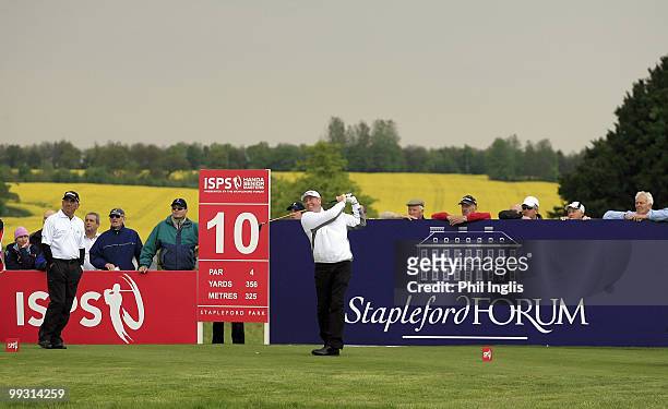 John Harrison of England in action during the final round of the Handa Senior Masters presented by The Stapleford Forum played at Stapleford Park on...