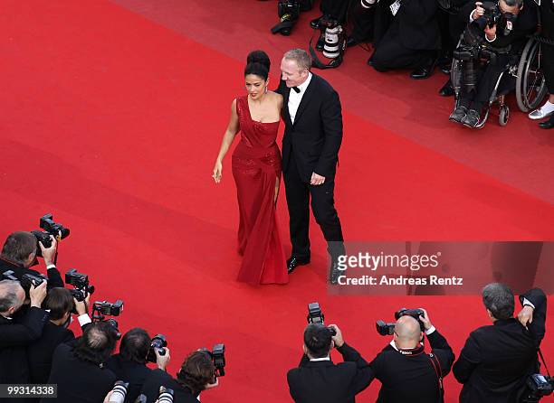 Francois-Henri Pinault and Salma Hayek attends the "IL Gattopardo" Premiere at the Palais des Festivals during the 63rd Annual Cannes Film Festival...