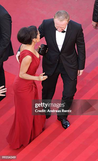 Francois-Henri Pinault and Salma Hayek attends the "IL Gattopardo" Premiere at the Palais des Festivals during the 63rd Annual Cannes Film Festival...