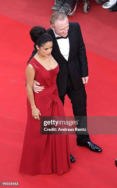 Francois-Henri Pinault and Salma Hayek attends the "IL Gattopardo" Premiere at the Palais des Festivals during the 63rd Annual Cannes Film Festival...