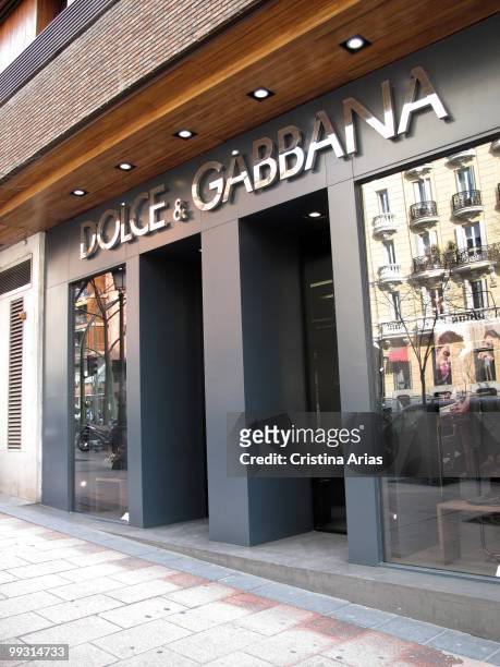 Dolce & Gabbana shop in the Madrid´s Golden Mile, Barrio Salamanca, commercial area with luxury shops, Madrid, Spain, .