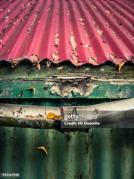 broken plastic gutter - broken gutter stock pictures, royalty-free photos & images