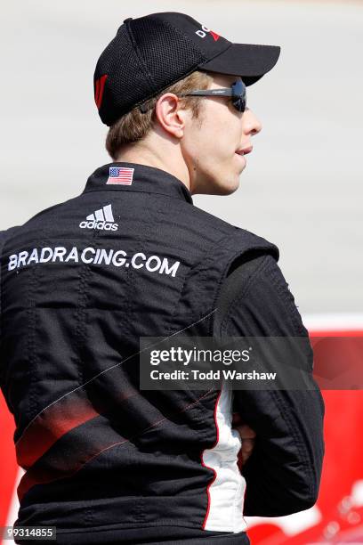 Brad Keselowski, driver of the Penske Dodge Dodge, stands on the grid during qualifying for the NASCAR Sprint Cup Series Autism Speaks 400 at Dover...