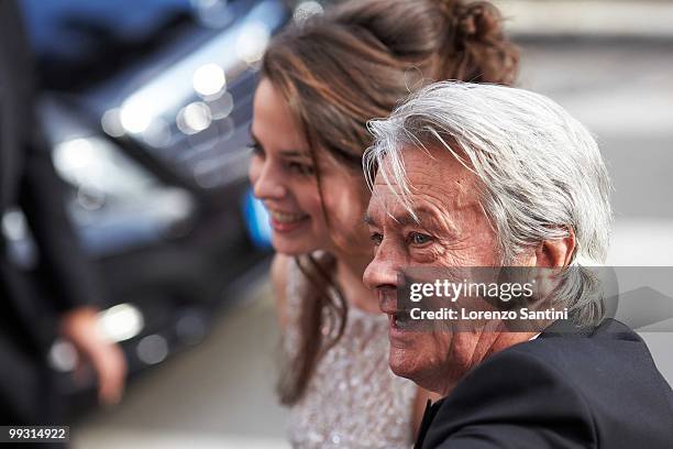 Anouchka Delon and Alain Delon attend the Premiere of 'Wall Street: Money Never Sleeps' on May 14, 2010 in Cannes, France.