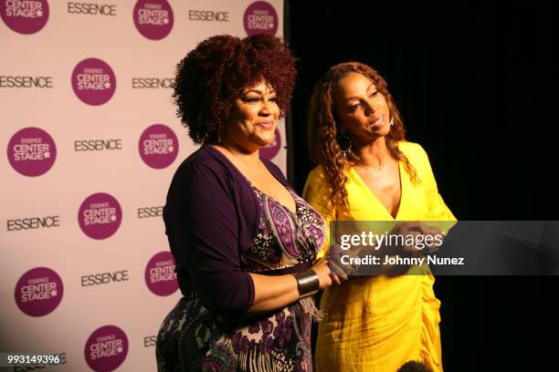 Kim Coles and Holly Robinson Peete attend the 2018 Essence Festival - Day 1 on July 6, 2018 in New Orleans, Louisiana.