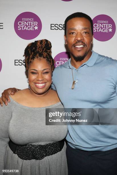 Angie Thomas and Russell Hornsby attend the 2018 Essence Festival - Day 1 on July 6, 2018 in New Orleans, Louisiana.