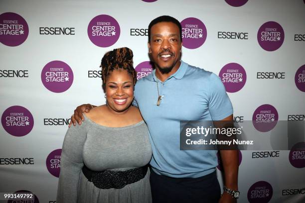 Angie Thomas and Russell Hornsby attend the 2018 Essence Festival - Day 1 on July 6, 2018 in New Orleans, Louisiana.