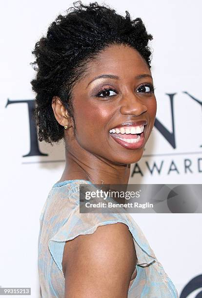 Actress Montego Glover attends the 2010 Tony Awards Meet the Nominees press reception at The Millennium Broadway Hotel on May 5, 2010 in New York...