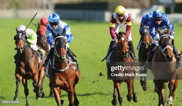 Rachel King on La Chica Bella wins race 4 during Sydney Racing at Royal Randwick Racecourse on July 7, 2018 in Sydney, Australia.