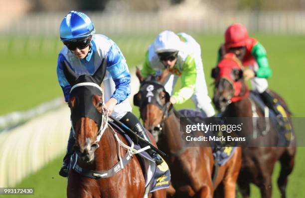 Rachel King on La Chica Bella wins race 4 during Sydney Racing at Royal Randwick Racecourse on July 7, 2018 in Sydney, Australia.