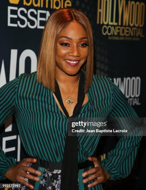 Tiffany Haddish attends Essence Magazine And Hollywood Confidential Present An Evening With Tiffany Haddish at Saban Theatre on July 6, 2018 in...