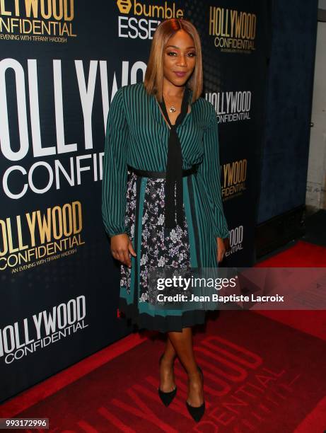 Tiffany Haddish attends Essence Magazine And Hollywood Confidential Present An Evening With Tiffany Haddish at Saban Theatre on July 6, 2018 in...