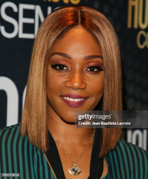 Tiffany Haddish attends Essence Magazine And Hollywood Confidential Present An Evening With Tiffany Haddish at Saban Theatre on July 6, 2018 in...