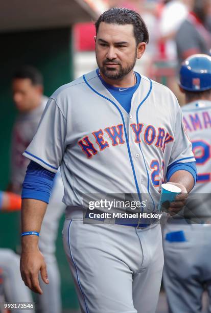 Adrian Gonzalez of the New York Mets is seen during the game against the Cincinnati Reds at Great American Ball Park on May 8, 2018 in Cincinnati,...