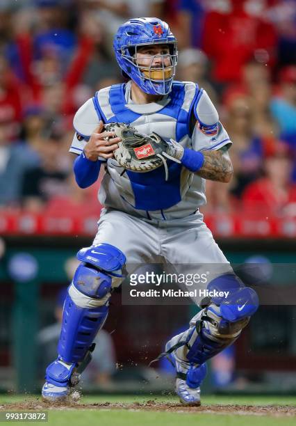 Tomas Nido of the New York Mets is seen during the game against the Cincinnati Red at Great American Ball Park on May 8, 2018 in Cincinnati, Ohio.