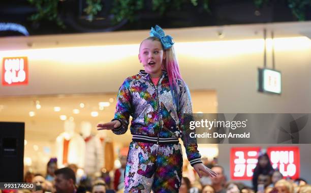 JoJo Siwa peforms live for fans at Westfield Parramatta on July 7, 2018 in Sydney, Australia.