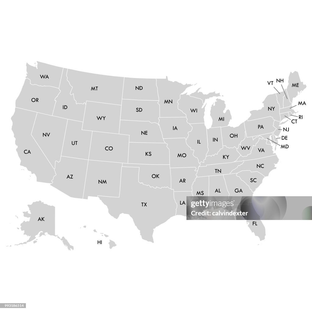 米国はマップする短い状態で