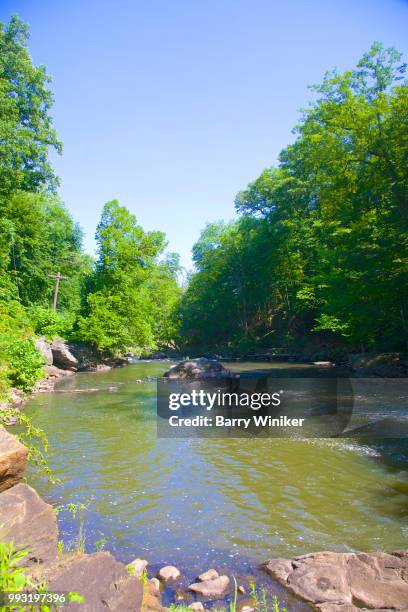 rockaway river below boonton falls, nj - barry wood stock-fotos und bilder