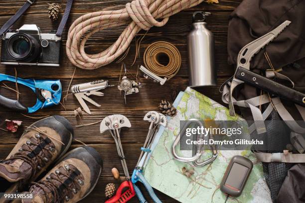 equipment necessary for mountaineering and hiking - animal hand stock pictures, royalty-free photos & images