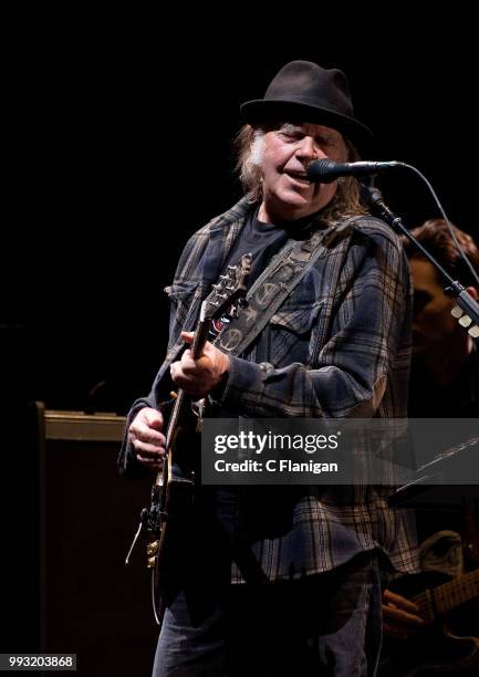 Neil Young performs during the 51st Festival d'ete de Quebec on July 6, 2018 in Quebec City, Canada.