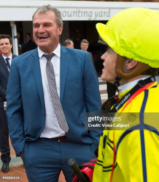 Trainer Darren Weir after the win of Falago in Race 6, Banjo Paterson Series Final during Melbourne Racing at Flemington Racecourse on July 7, 2018...