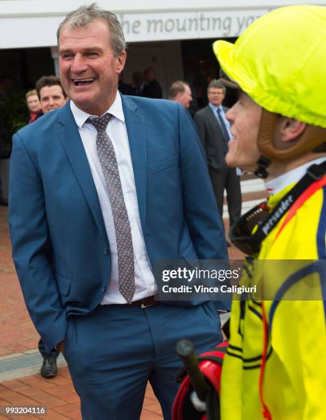 Trainer Darren Weir after the win of Falago in Race 6, Banjo Paterson Series Final during Melbourne Racing at Flemington Racecourse on July 7, 2018...
