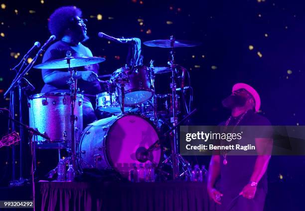 Questlove and Black Thought of The Roots perform onstage during the 2018 Essence Festival presented By Coca-Cola - Day 1 at Louisiana Superdome on...