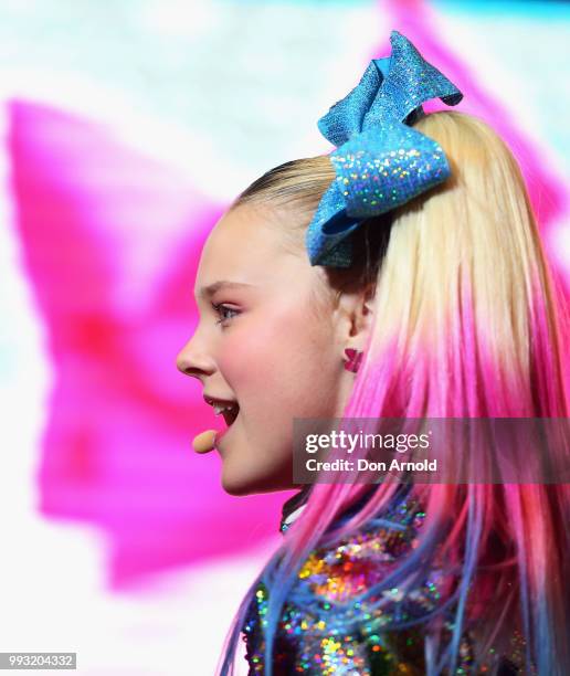 JoJo Siwa peforms live for fans at Westfield Parramatta on July 7, 2018 in Sydney, Australia.