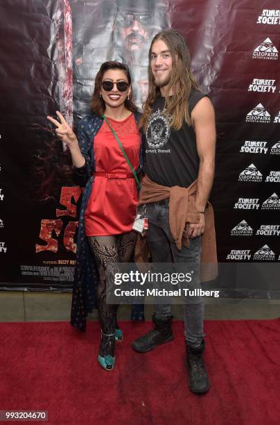 Vanessa Born and Vance Loggins attend the premiere of "Sunset Society" at Downtown Independent on July 6, 2018 in Los Angeles, California.