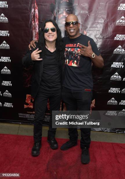 Tim Yasui and Omar "Iceman" Sharif attend the premiere of "Sunset Society" at Downtown Independent on July 6, 2018 in Los Angeles, California.