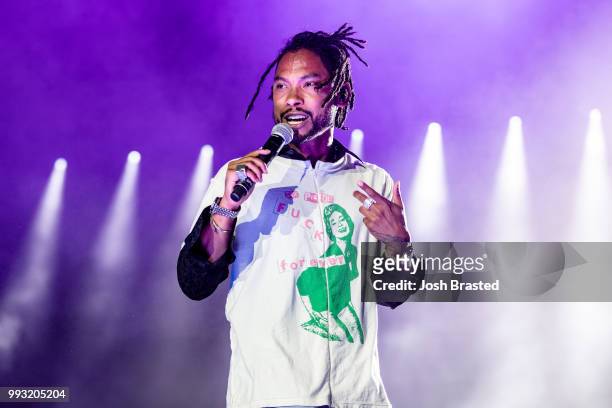 Miguel performs at the 2018 Essence Music Festival at the Mercedes-Benz Superdome on July 6, 2018 in New Orleans, Louisiana.