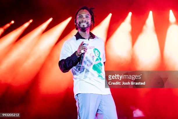 Miguel performs at the 2018 Essence Music Festival at the Mercedes-Benz Superdome on July 6, 2018 in New Orleans, Louisiana.