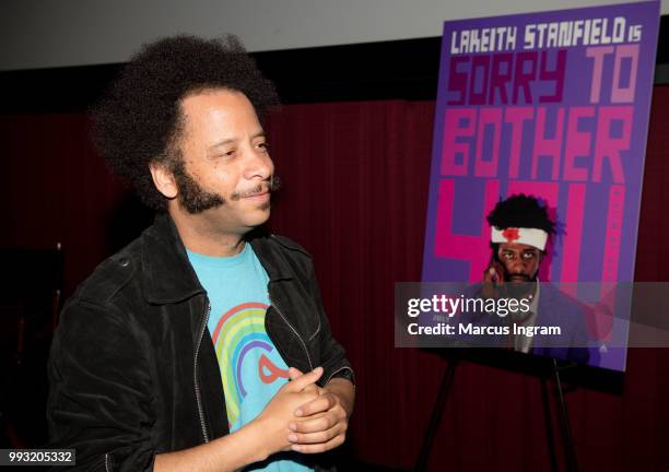 Director Boots Riley attends the special opening weekend Q&A at Regal Atlantic Station on July 6, 2018 in Atlanta, Georgia.