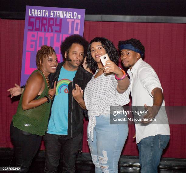 Director Boots Riley with fans attend the opening weekend Q&A at Regal Atlantic Station on July 6, 2018 in Atlanta, Georgia.