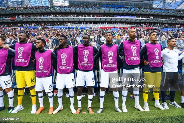 Team of france during 2018 FIFA World Cup Quarter Final match between France and Uruguay at Nizhniy Novgorod Stadium on July 6, 2018 in Nizhniy...