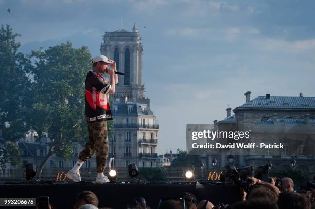 Eddy de Pretto performs at Fnac Live on July 6, 2018 in Paris, France.