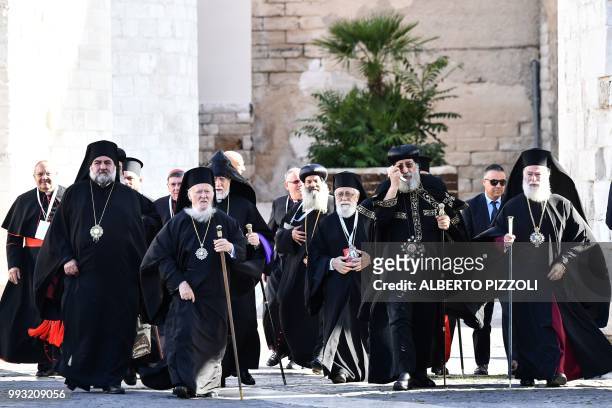 Egypt's Coptic Orthodox Pope Tawadros II , Ecumenic Patriarch of the Orthodox Church, Bartolomeo I , Aram I, Armenian Apostolic Catholicos of the...