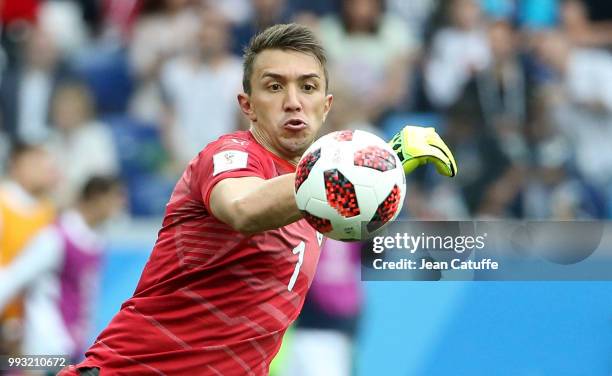 Goalkeeper of Uruguay Fernando Muslera during the 2018 FIFA World Cup Russia Quarter Final match between Uruguay and France at Nizhny Novgorod...