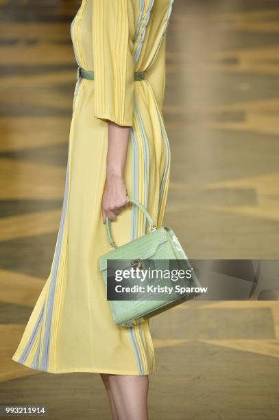 Model walks the runway during the Ulyana Sergeenko Haute Couture Fall Winter 2018/2019 show as part of Paris Fashion Week on July 3, 2018 in Paris,...