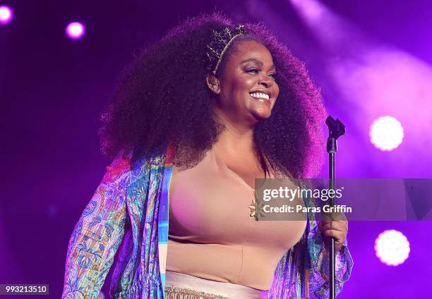 Singer Jill Scott performs onstage during the 2018 Essence Festival presented By Coca-Cola - Day 1 at Louisiana Superdome on July 6, 2018 in New...