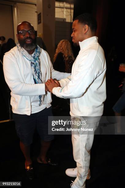 Ventures CEO, Richelieu Dennis and Mack Wilds attend the 2018 Essence Festival - Day 1 on July 6, 2018 in New Orleans, Louisiana.