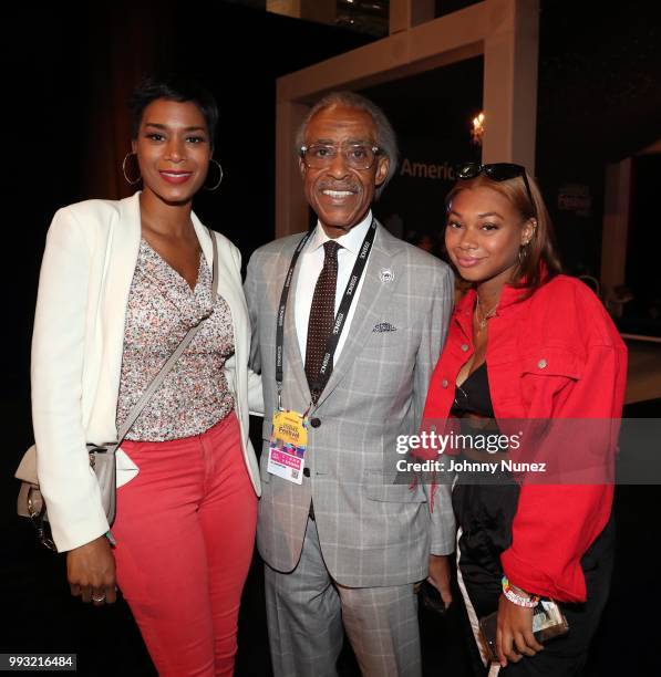 Aisha McShaw, Al Sharpton, and Layla Kelly attend the 2018 Essence Festival - Day 1 on July 6, 2018 in New Orleans, Louisiana.