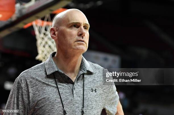 Head coach Rick Carlisle of the Dallas Mavericks attends a 2018 NBA Summer League game between the Mavericks and the Phoenix Suns at the Thomas &...