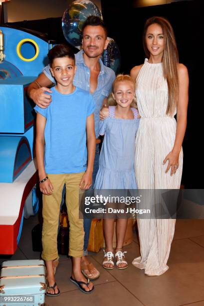 Junior Andre, Peter Andre, Princess Tiaamii Andre and Emily MacDonagh attend the UK premiere of 'Thomas The Tank Engine: Big World! Big Adventures! -...