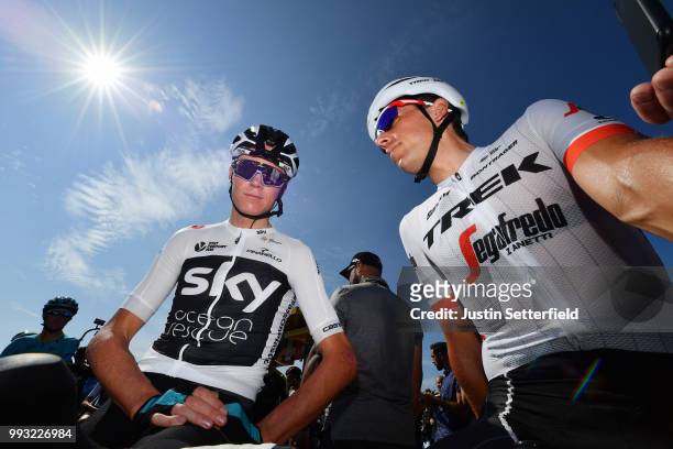 Start / Christopher Froome of Great Britain and Team Sky / Koen De Kort of The Netherlands and Team Trek Segafredo / during the 105th Tour de France...