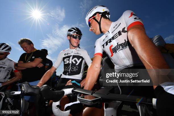 Start / Christopher Froome of Great Britain and Team Sky / Koen De Kort of The Netherlands and Team Trek Segafredo / during the 105th Tour de France...