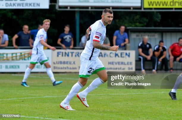 Jovan Kostovski of OH Leuven during the game between OH Leuven and Sint-Truiden : Pre-Season Friendly at VK Linden Stadium on July 06, 2018 in...