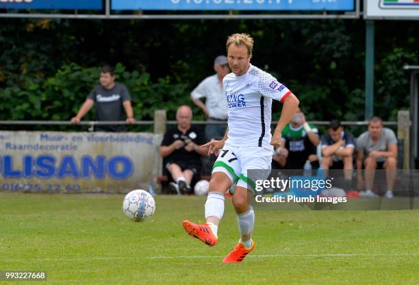 Julien Gorius of OH Leuven during the game between OH Leuven and Sint-Truiden : Pre-Season Friendly at VK Linden Stadium on July 06, 2018 in...